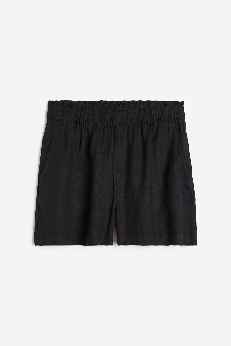 H & M - Linen Shorts - Black | H&M (US + CA)