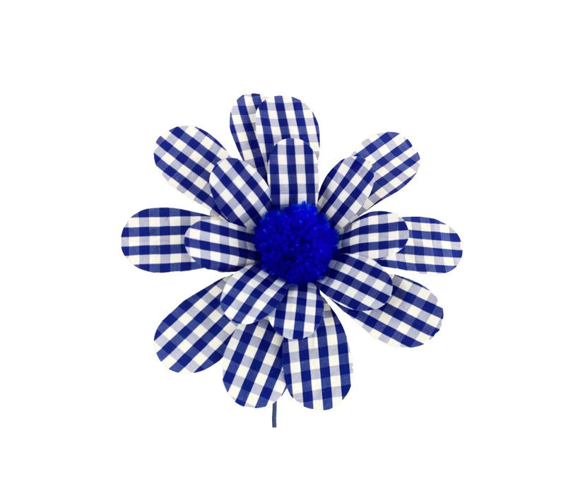 Gingham Blue and White Sunflower, Blue and White Gingham Daisy, Country Farmhouse Floral, Summer ... | Etsy (US)