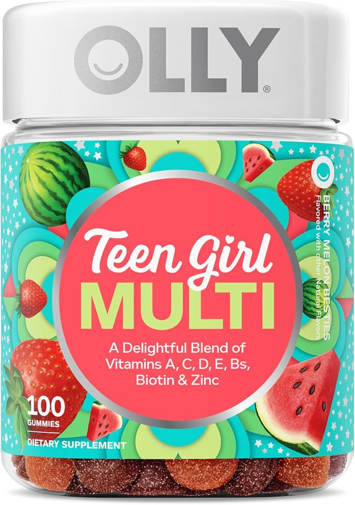 OLLY Teen Girl Multi Gummy, Healthy Skin and Immune Support*, Essential Vitamins, Biotin, Zinc, C... | Amazon (US)
