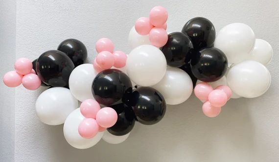 Balloon Arch * Pink, White, and Black * DIY Balloon Arch Kit * Balloon Garland | Etsy (US)