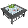 Zimtown Wooden 32" Metal Fire Pit Patio Garden Square | Walmart (US)