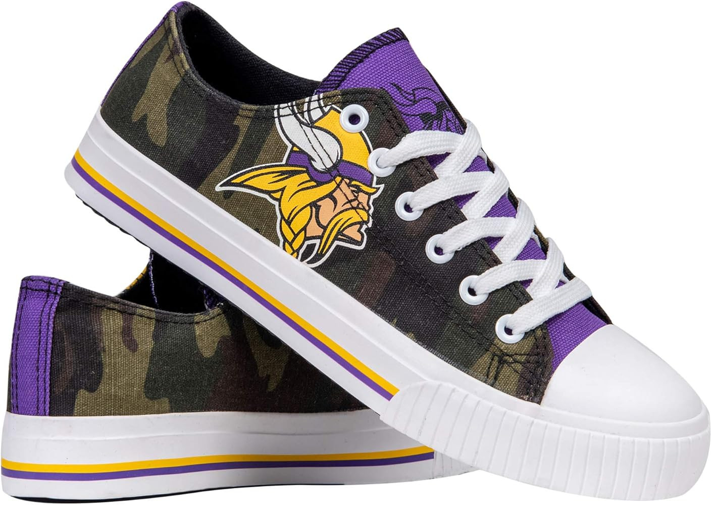 FOCO Women's NFL Camo Low Top Canvas Sneakers Shoes | Amazon (US)