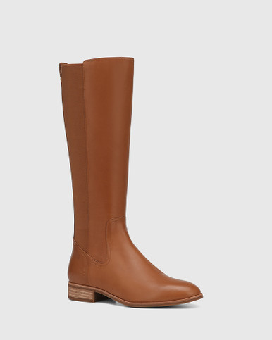 Chilliana Dark Cognac Leather Long Boot | Wittner