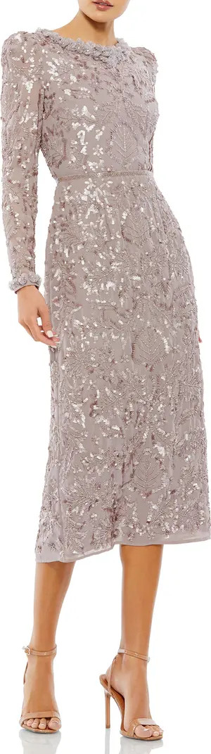 Mac Duggal Embellished High Neck Puff Sleeve Fitted Dress | Nordstrom | Nordstrom