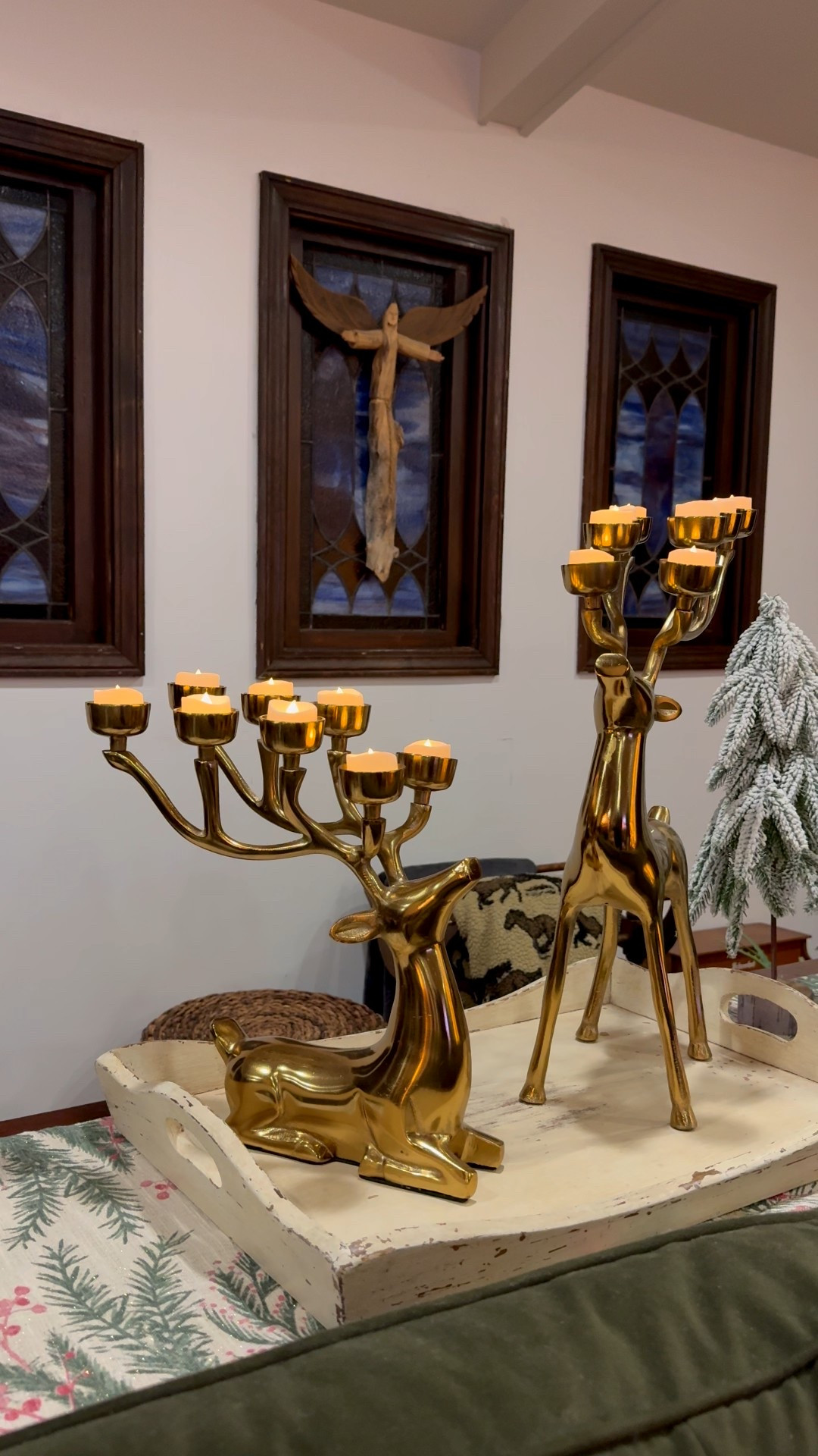 I think these reindeer are so elegant. I may keep them out all year and just call them deer. 
I use flameless candles. They have a timer so I never have to remember to turn them on or off. 

#LTKHome #LTKFindsUnder50 #LTKHoliday