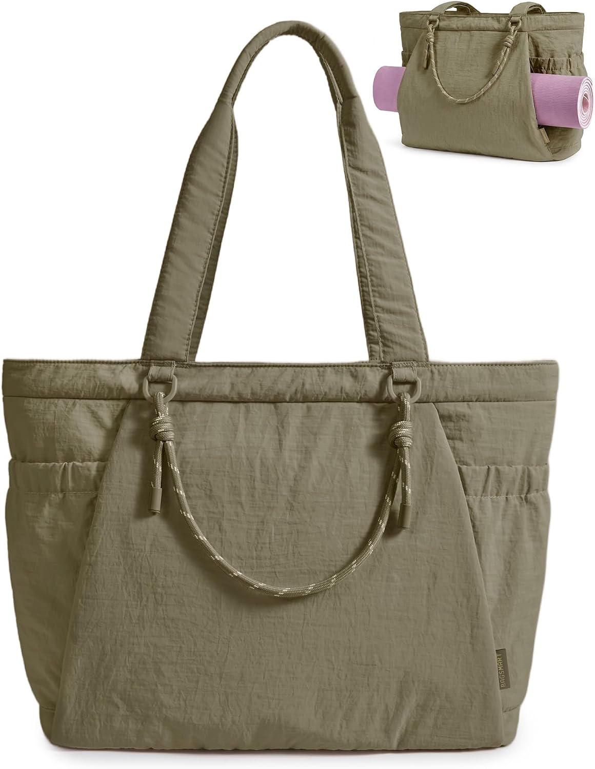 BAGSMART Yoga Pilates Tote Bag for Women with Handles, Overnight Gym Bag | Amazon (US)
