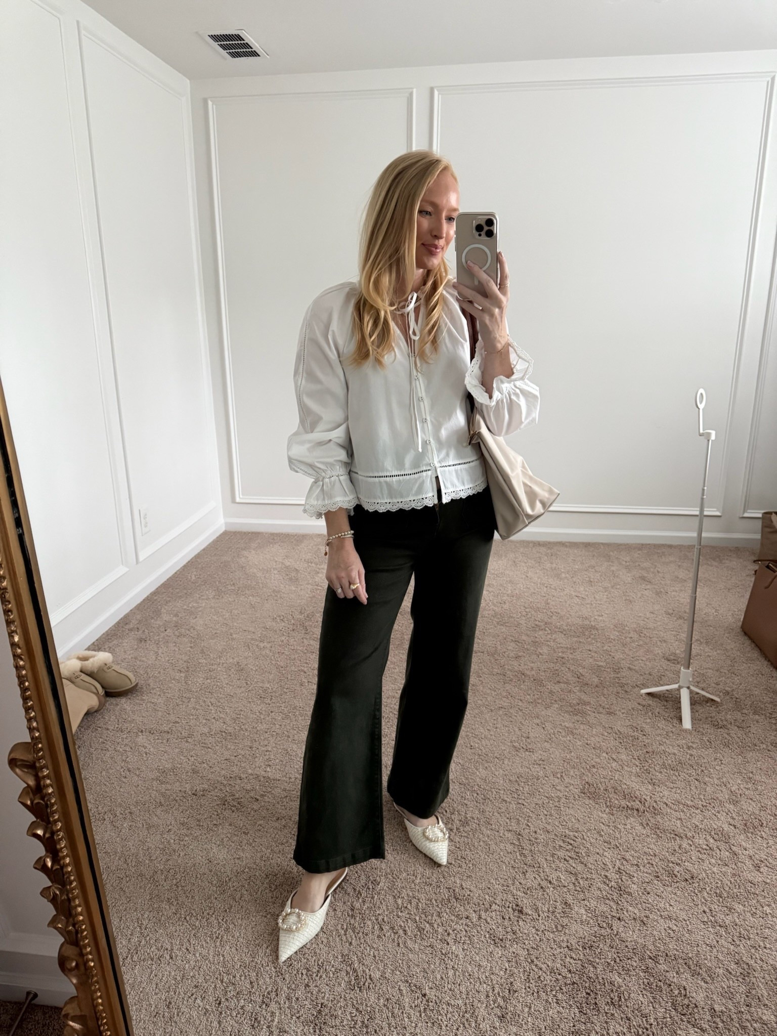 Can’t believe this adorable white blouse is still in stock and under $25!! It’s giving Doen vibes to me and has such a flattering fit. I’m wearing a small. It’s very bump friendly and not frumpy either! White blouse // eyelet // Walmart fashion // back to school // teacher outfits // fall outfits // transitional outfits // workwear // work outfits 




#LTKBump #LTKWorkwear #LTKSeasonal
