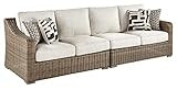 Signature Design by Ashley Beachcroft Outdoor Left & Right Arm Facing Wicker Patio Loveseats, Bro... | Amazon (US)