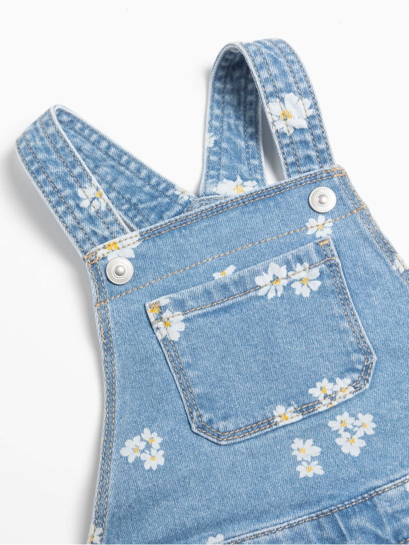 Wonder Nation Toddler Girl Denim Shortall, Sizes 12 Months - 5T | Walmart (US)