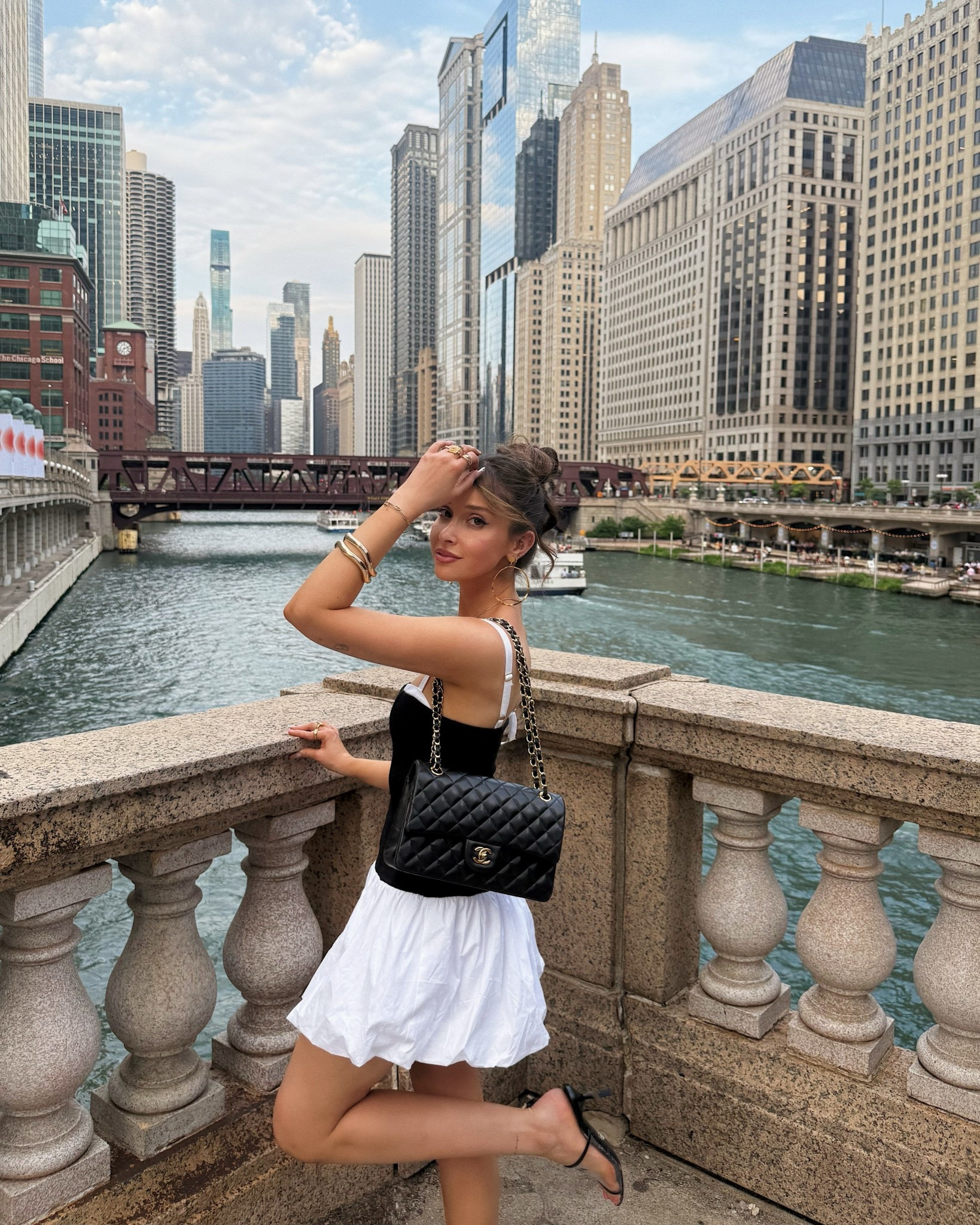 chic summer outfit, black and white dress, downtown style, quiet luxury, city girl aesthetic, chicago riverwalk, minimalist fashion, chanel classic flap, european summer vibe, timeless outfit inspo, editorial street style, fashion moodboard, elegant casual look, soft glam aesthetic, summer outfit 2025, riverwalk style 

#LTKParties #LTKStyleTip #LTKSeasonal