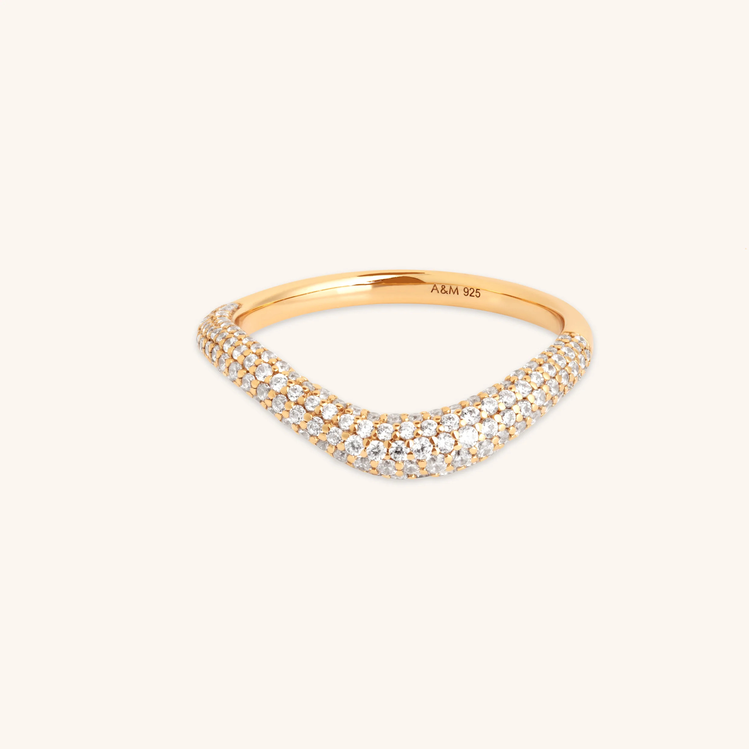 Wave Crystal Ring in Gold | Astrid & Miyu UK