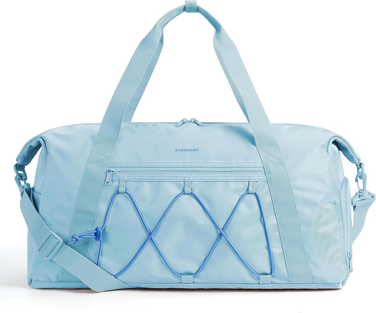 Gym Bags for Women Men, BAGSMART Foldable Sports Duffle Bag, Lightweight Weekender Duffel Bag With S | Amazon (US)