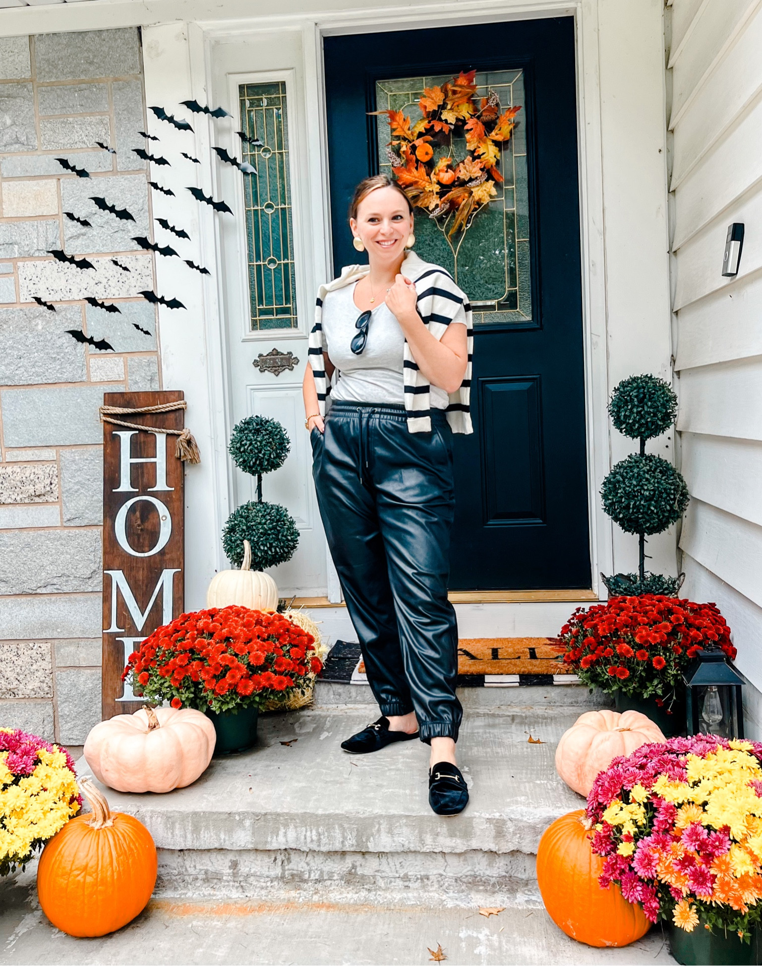My husband tried to tell me that leather pants were “too much” for a Walmart run🙃 I beg to differ😂
.
.
.
.
.
.


#LTKhome #LTKfindsunder50 #LTKHalloween