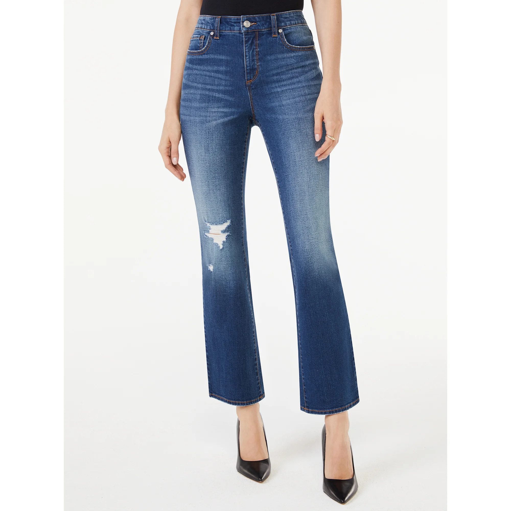 Scoop - Scoop Women's Ankle Crop Flare Jeans - Walmart.com | Walmart (US)