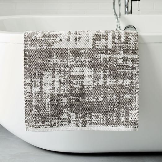 Organic Distressed Texture Bath Mat - Gray Sky | West Elm (US)
