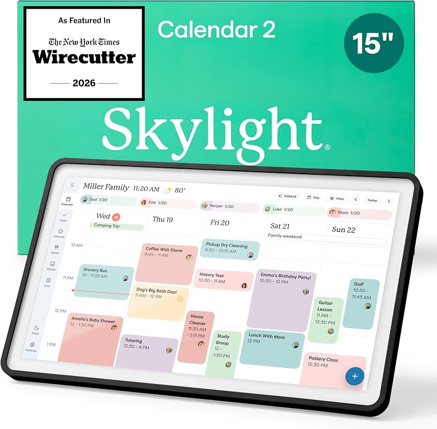 Skylight Calendar 2 - 15-inch Full HD Touchscreen Digital Calendar, Featured on Wirecutter - Wall... | Amazon (US)