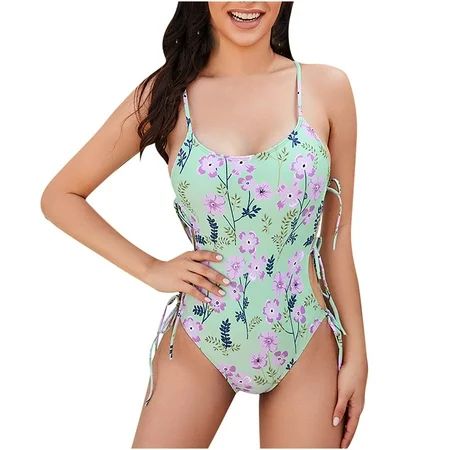 Swimsuits for Women Trendy Bikini With Chest Pads Without Underwire Sexy Strap Swimsuit Beach | Walmart (US)