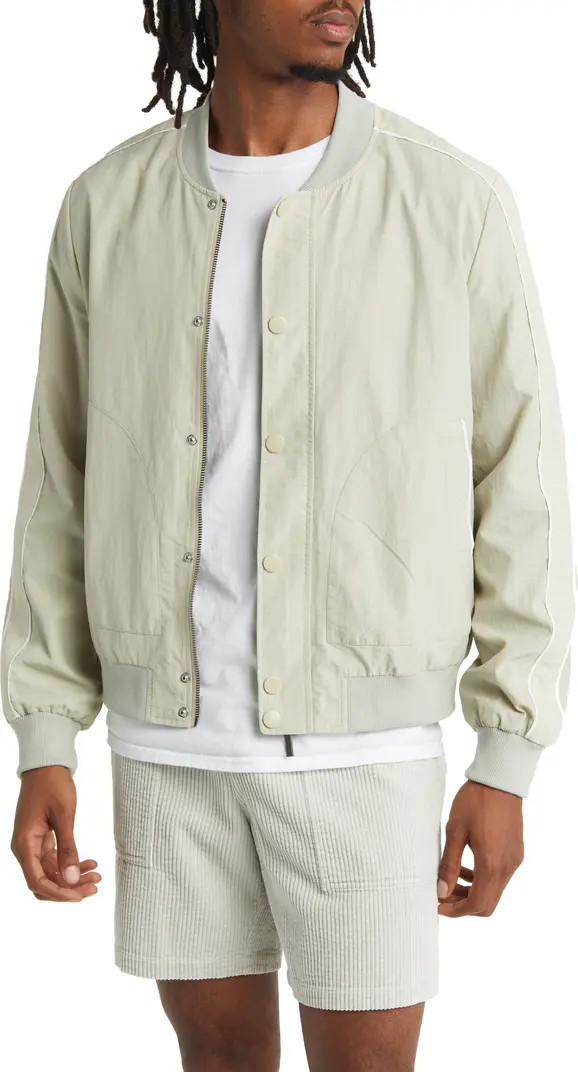 Varsity Piped Cotton Bomber Jacket | Nordstrom