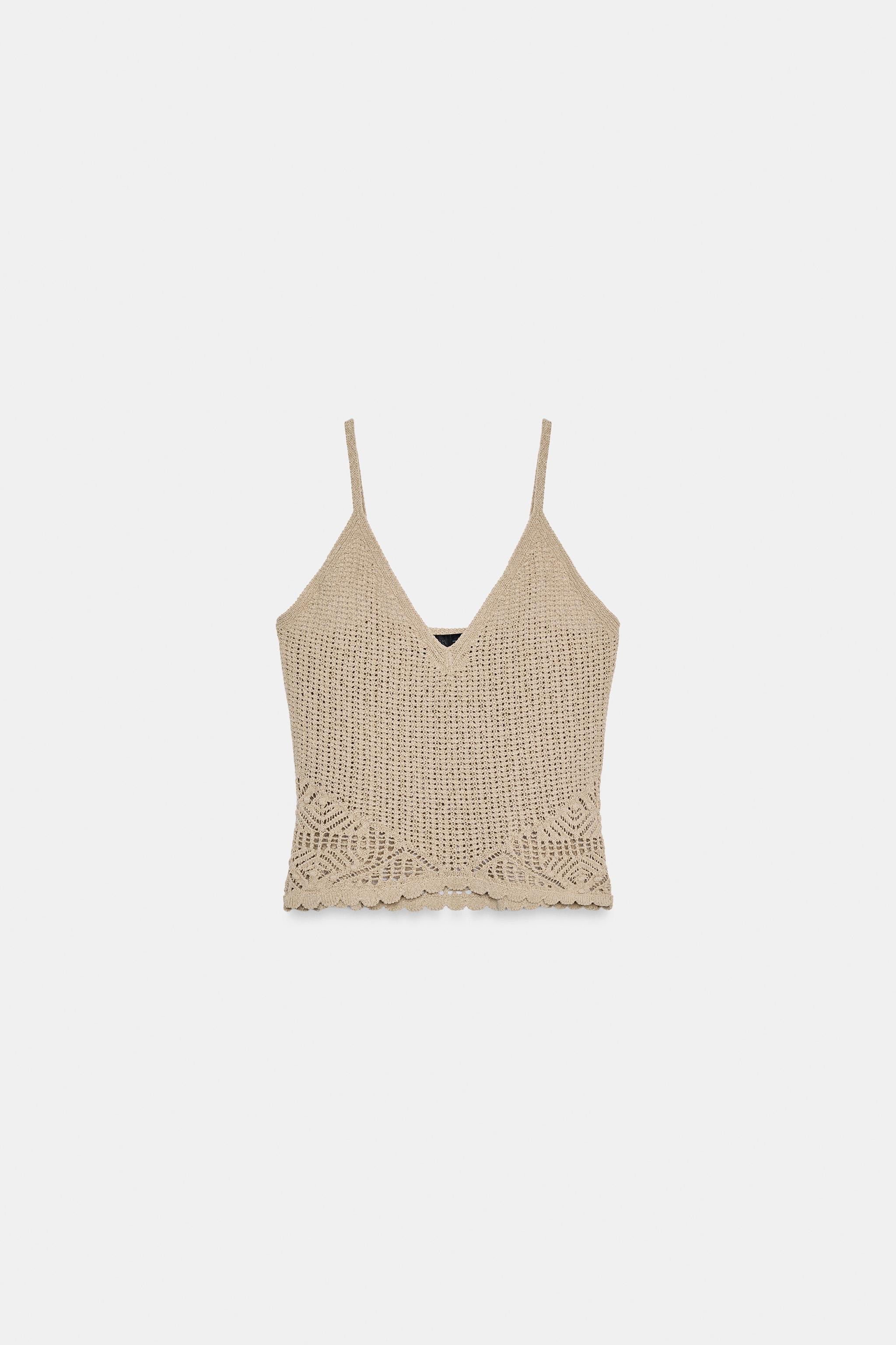 POINTELLE KNIT STRAPPY TOP | Zara UK