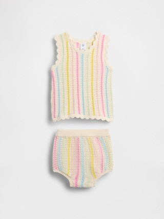 Baby Crochet Stripe Sweater Set | Gap (US)