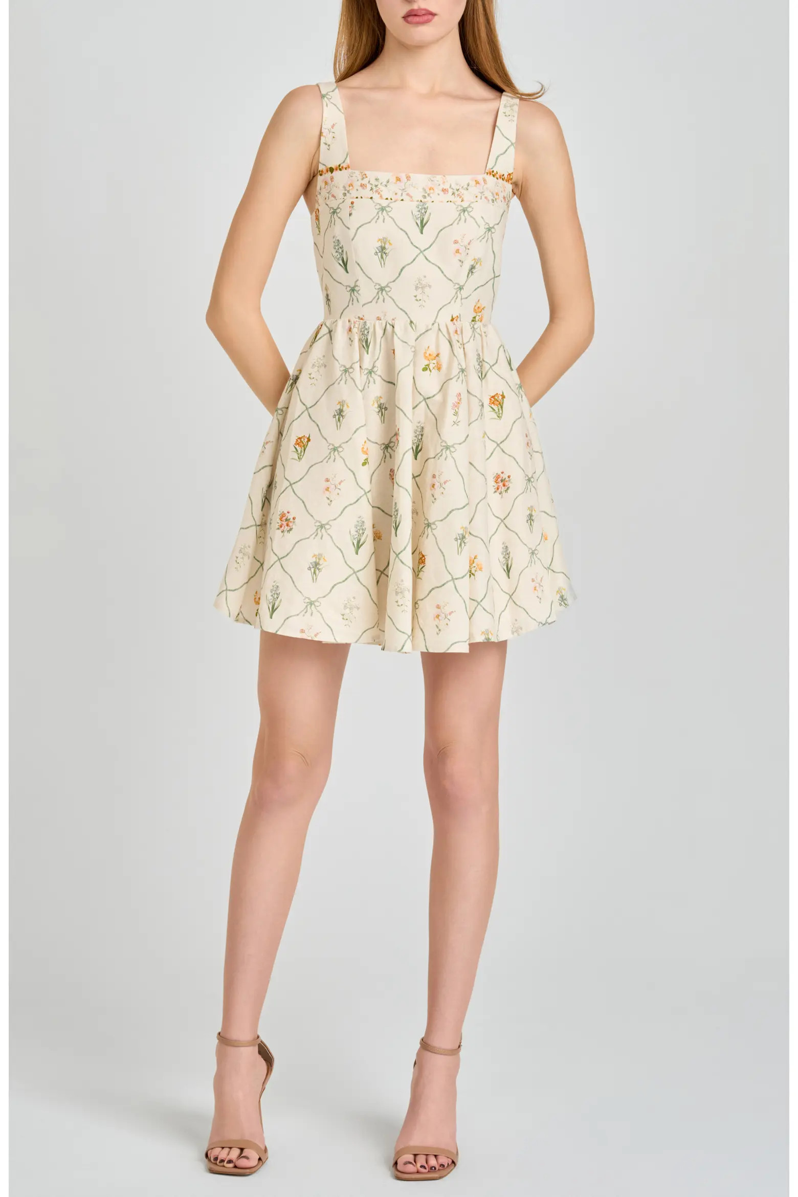 Amelia Floral Print Linen Blend Sundress (Women) | Nordstrom | Nordstrom