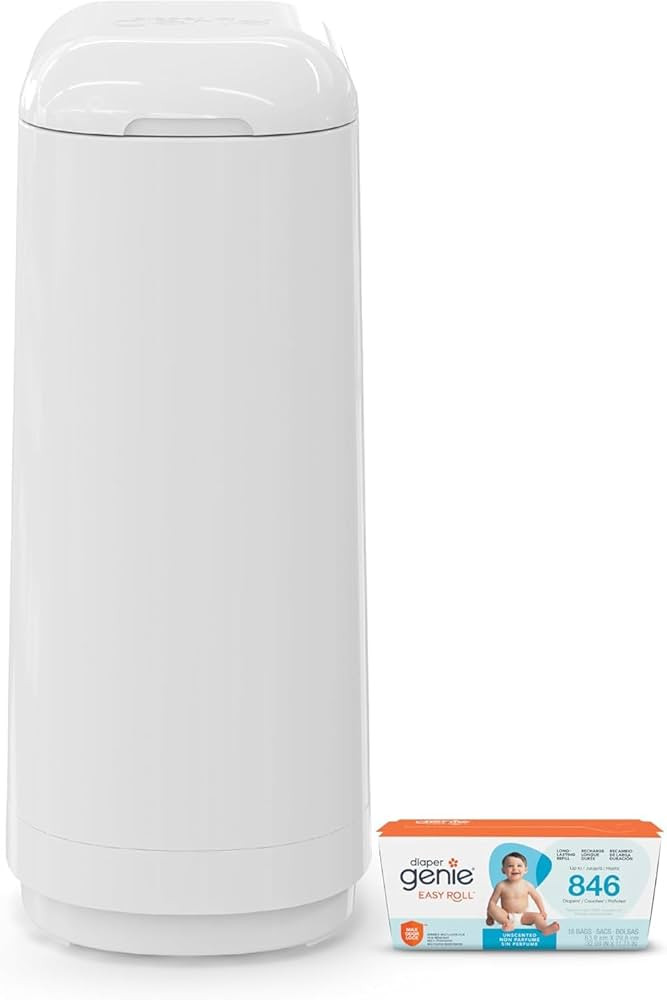 Diaper Genie Essence Pail, White with 18 Easy Roll Refill Bags | Amazon (CA)