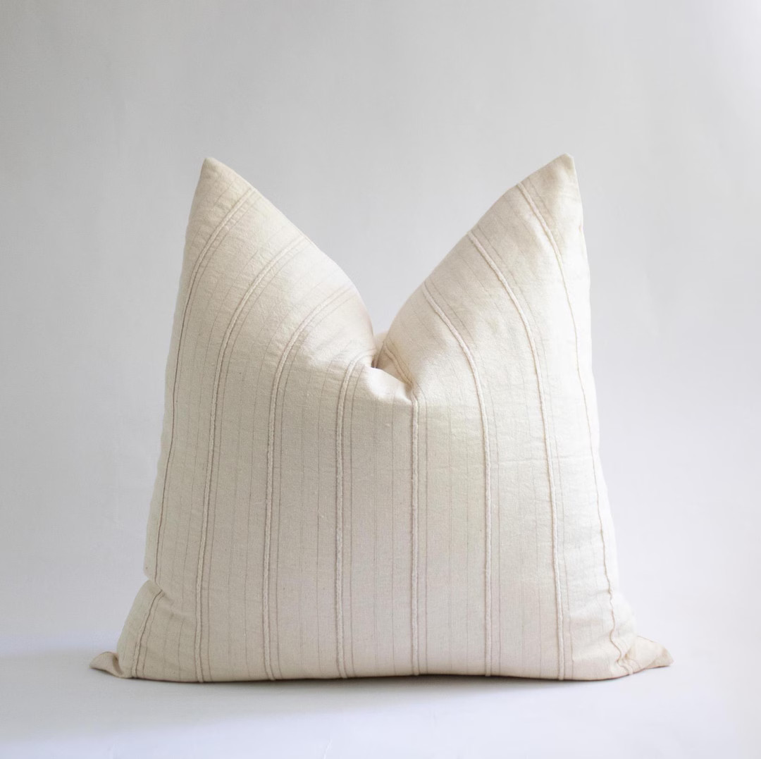 Cream Hmong Pillow Cover, Neutral Throw Pillows, Designer Pillow Covers, Minimalist Throw Pillow ... | Etsy (US)