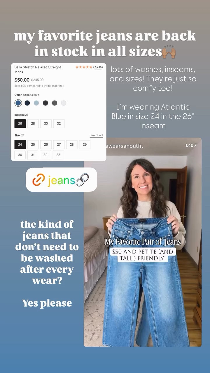 my favorite jeans are back in stock in all sizes🙌🏽 lots of washes, inseams, and sizes! They’re just so comfy too! 

I’m wearing Atlantic Blue in size 24 in the 26” inseam 



#LTKPetite #LTKSaleAlert #LTKootd