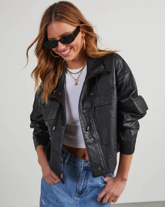 Mallie Faux Leather Utility Jacket | VICI Collection