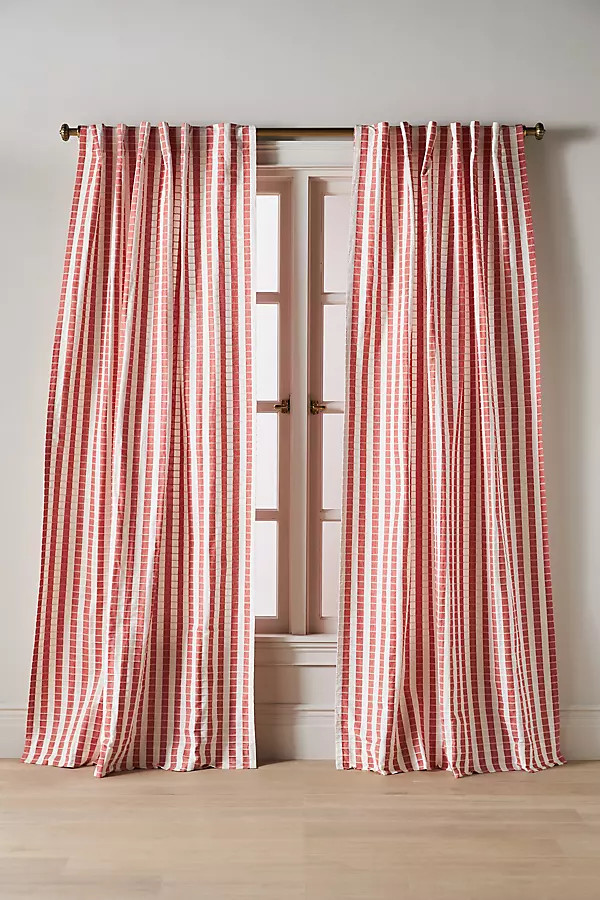 Cotton Woven Stripe Curtain | Anthropologie (US)