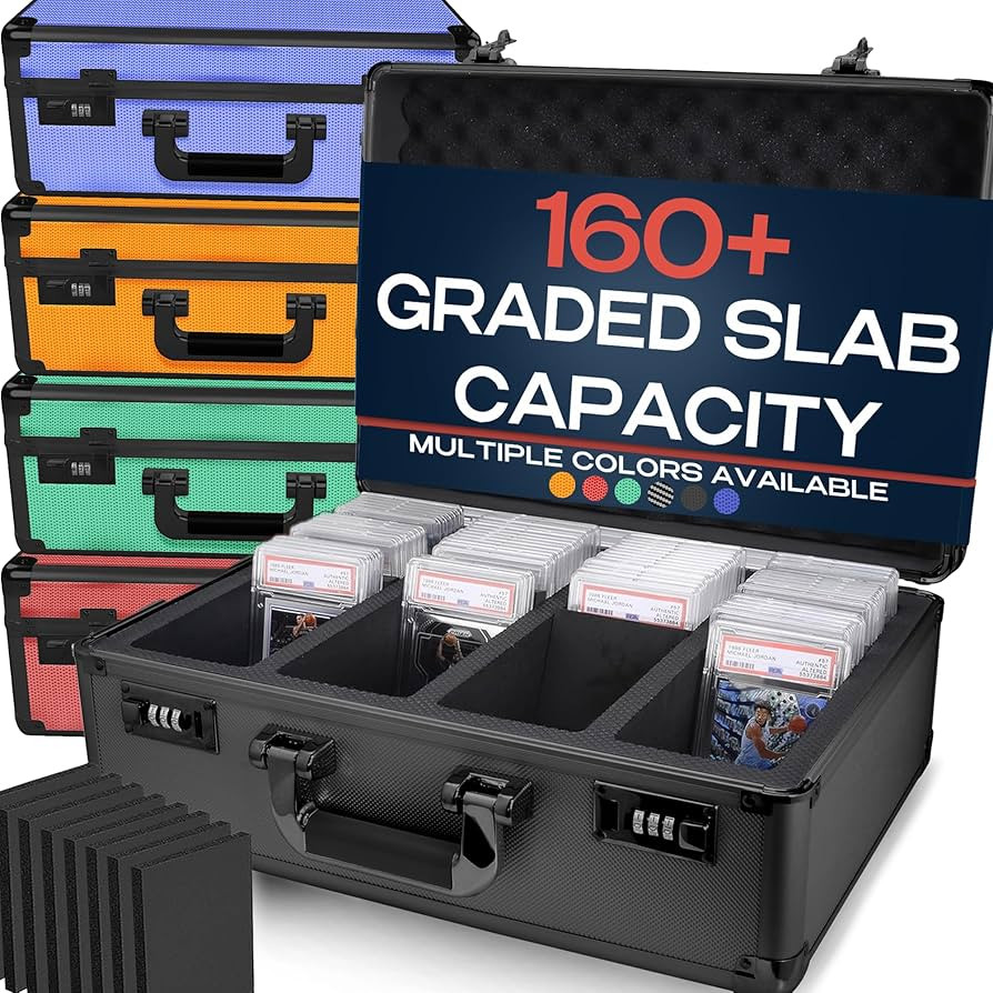 VALUN 160+ 4 ROW Graded Card Storage Box; Durable Sports, PSA Card Storage Box - Organizer Slab f... | Amazon (US)