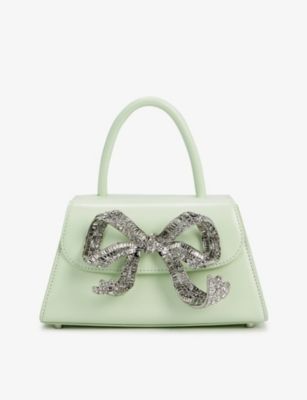 The Bow Mini diamanté and leather cross-body bag | Selfridges