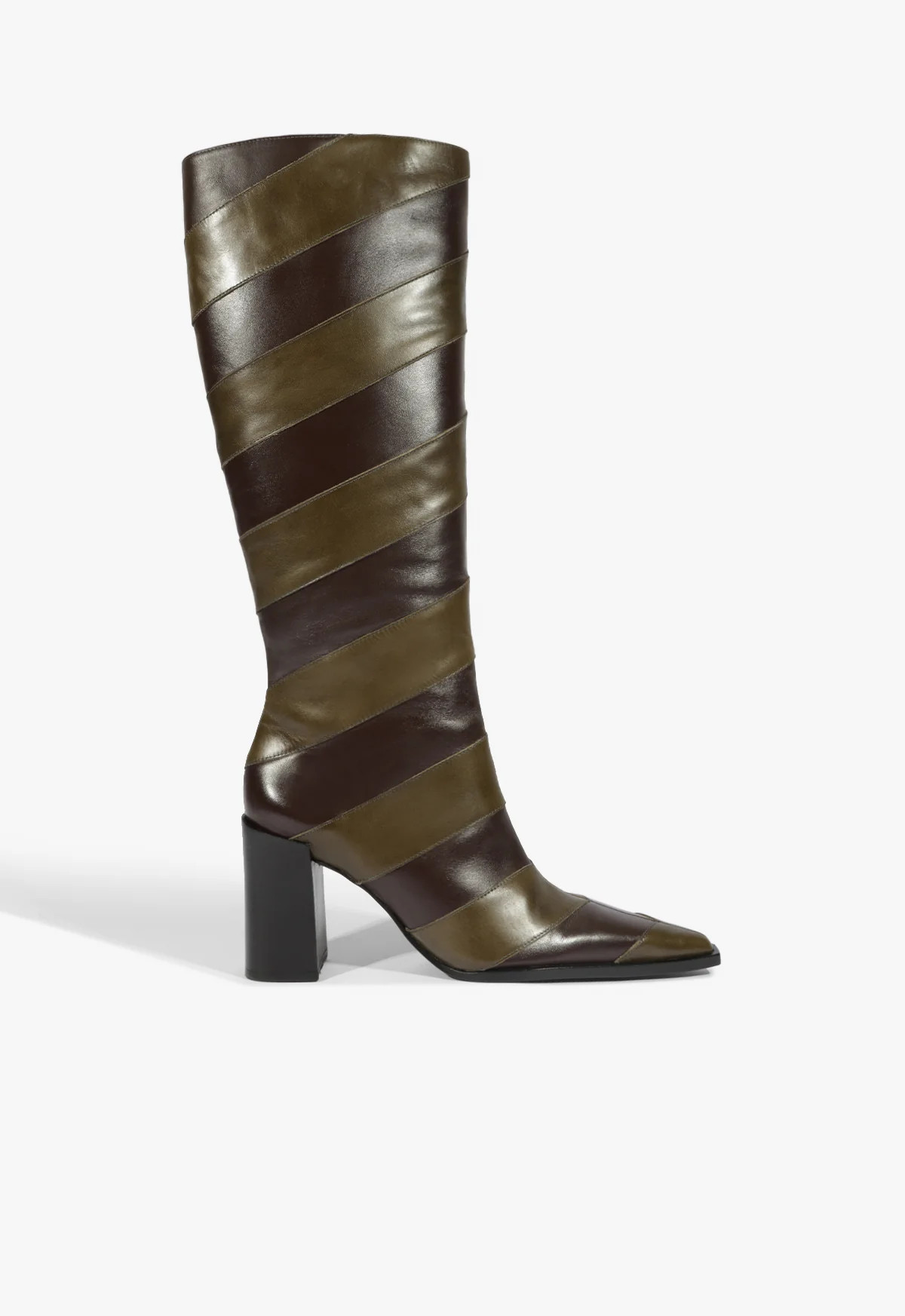 Olive Leather Boot Raffaela Up | SCHUTZ | Schutz (US)