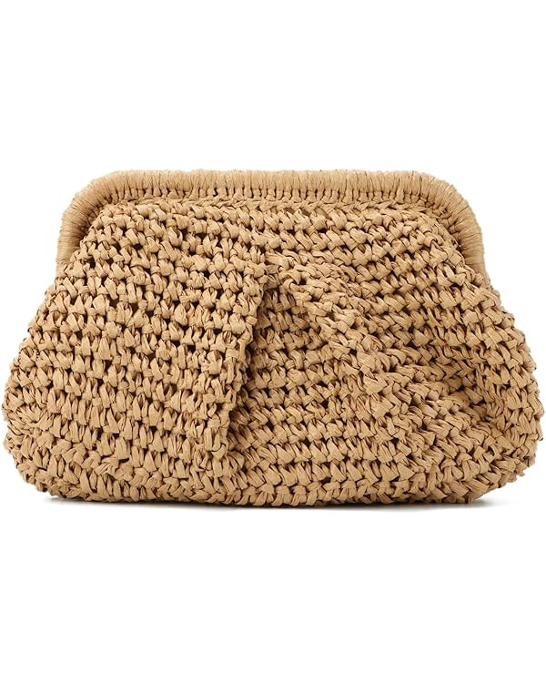 Straw Clutch Purses for Women Woven Dumpling Bag Summer Beach Clutch Wicker Crossbody Purses | Amazon (US)
