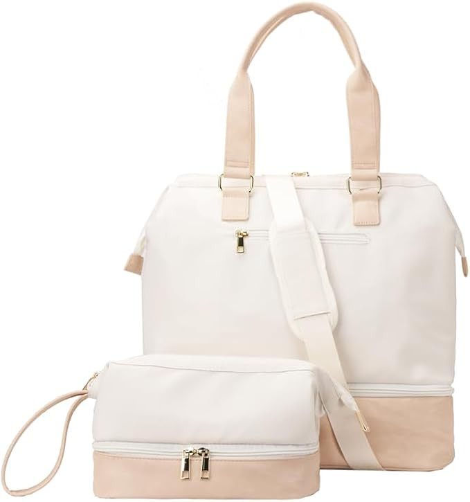 Weekender Bag with Shoe Compartment Travel Tote Overnight Bag, Personal Item Bag for Airlines 17 ... | Amazon (US)