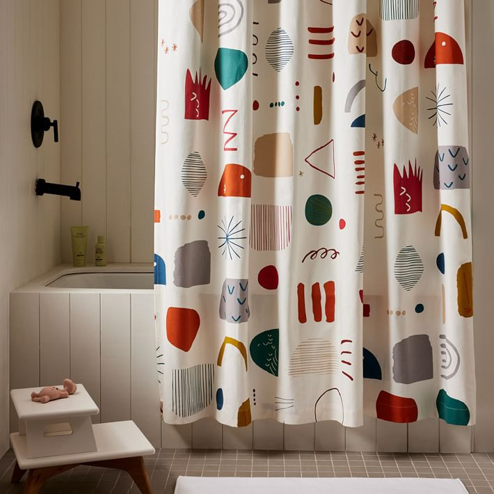 Organic Modern Mix Shower Curtain | West Elm (US)