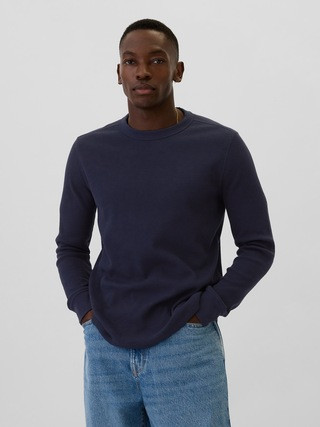 Waffle-Knit Crewneck T-Shirt | Gap Factory