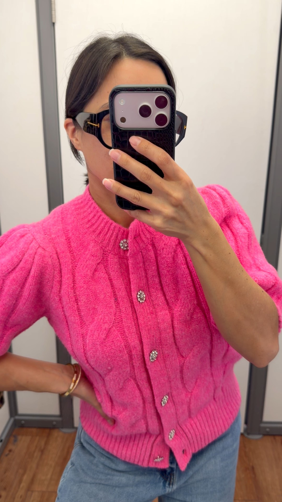 Had to try this pink sweater on because it was sooo cute! Not my style,  but I love this for my sweater loving girlie  girls!! 

#LTKPetite #LTKWorkwear #LTKFindsUnder50