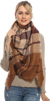 Click for more info about Stylish Plaid Blanket Oversized Cozy Scarf - Chunky Tartan Wrap Shawl, 2019 New Color
