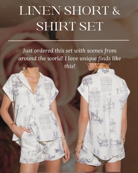 I love this linen short and shirt set! 

#LTKsalealert #LTKfindsunder100
