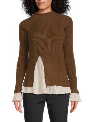 Contrast-Hem Layered Sweater | Saks Fifth Avenue OFF 5TH