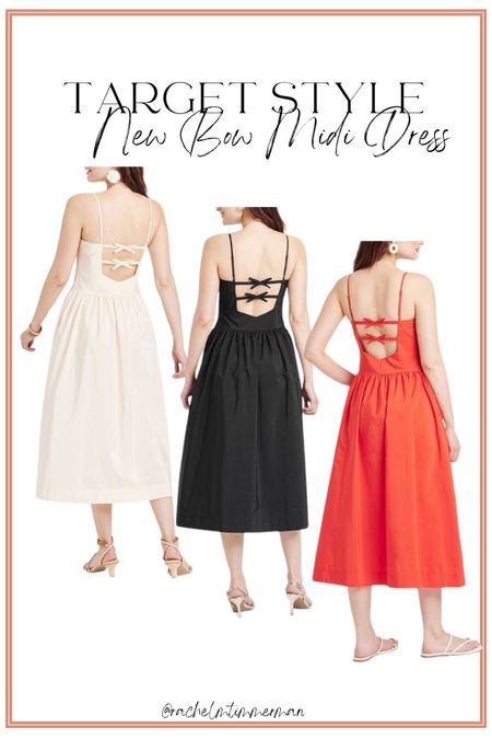 How cute is this new bow back midi dress on target?! I love the details. Comes in three color options. 

Target style. LTK under 50. Midi dress. 