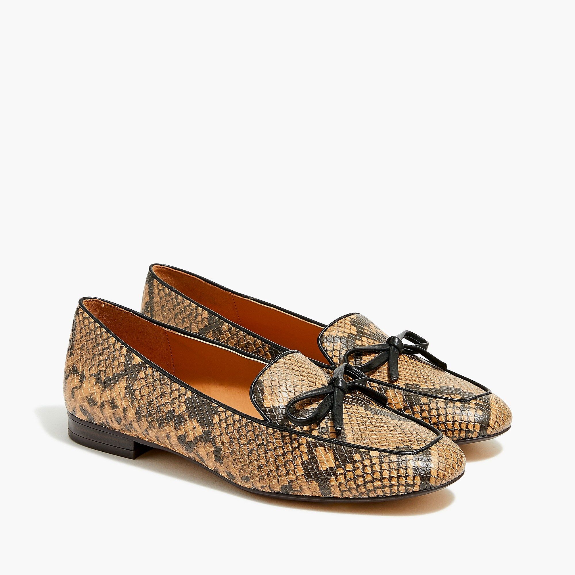 Faux-snakeskin bow loafers | J.Crew Factory