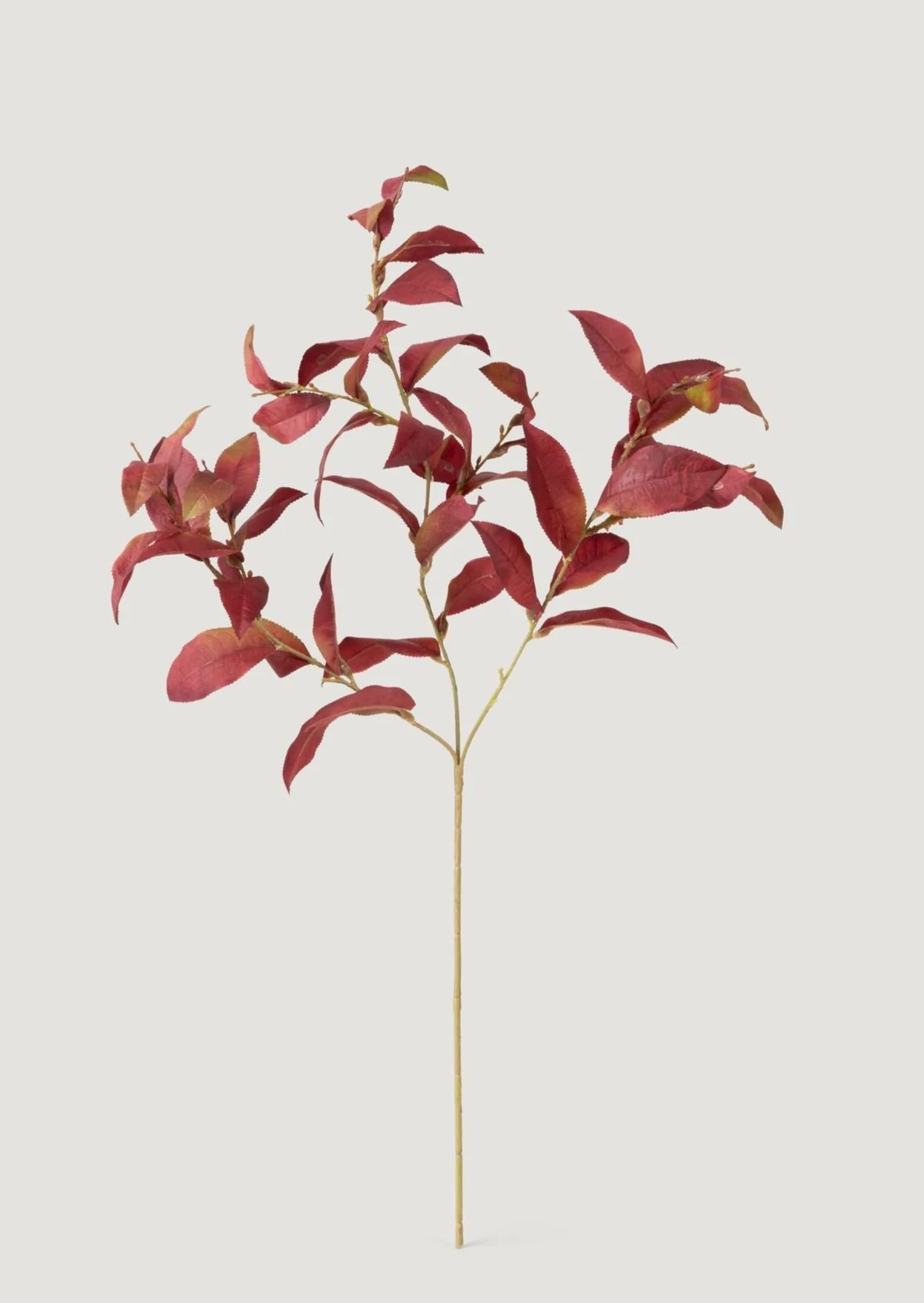 Burgundy Faux Fall Tea Leaf Stem - 30" | Afloral