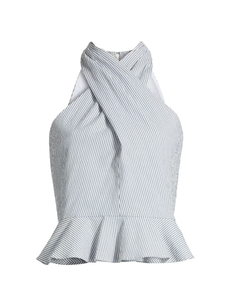 Drey Seersucker Halter Top | Saks Fifth Avenue