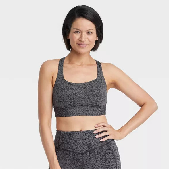 Women's Medium Support Snake Print Jacquard Bra - All in Motion™ | Target