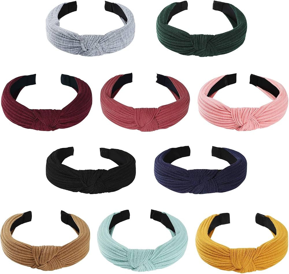 Tyfthui 10 Pcs Headbands for Women, Wide Headbands Knotted Headbands for Women, Headbands for Wom... | Amazon (US)