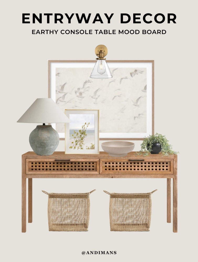 Earthy entryway decor idea for your home! Love this console table! 

#LTKFindsUnder100 #LTKHome #LTKSaleAlert