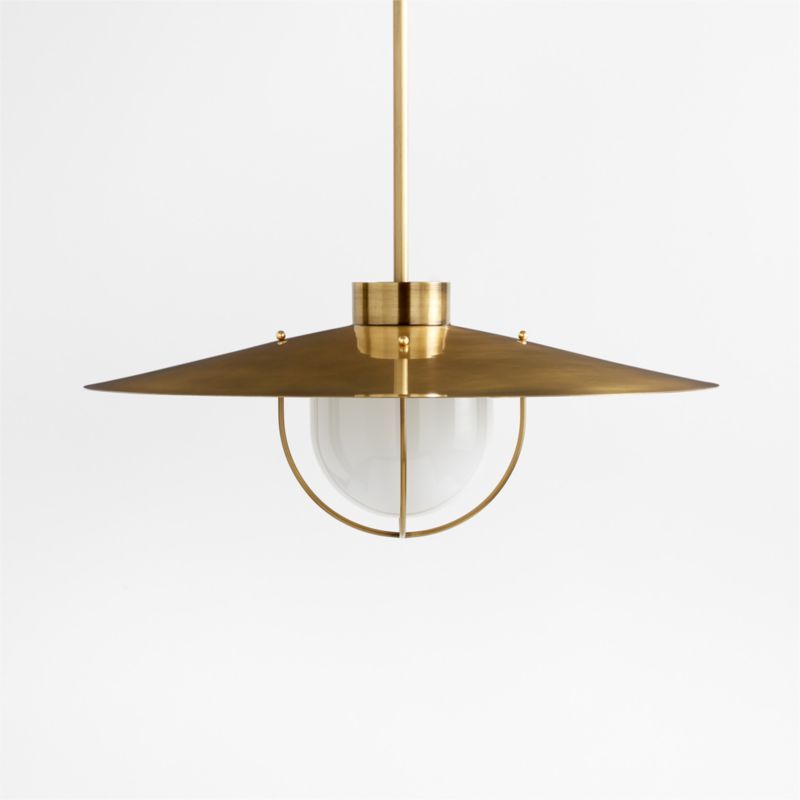Penny Small Burnished Brass Pendant Light + Reviews | Crate & Barrel | Crate & Barrel