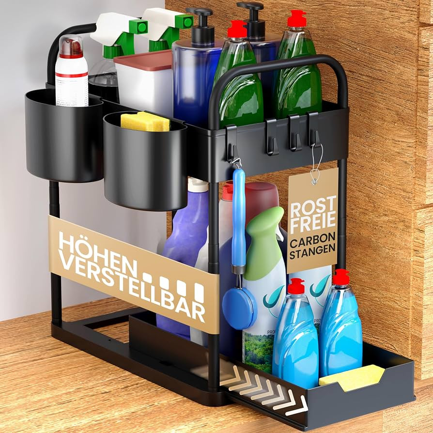 HELDENWERK\u00ae Sp\u00fclschrank Organizer h\u00f6henverstellbar mit 2 Etagen sehr stabil | Amazon (DE)